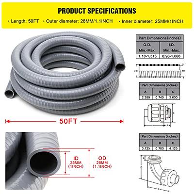 1-1/2 GRAY FLEXIBLE LIQUID TIGHT CONDUIT 50FT