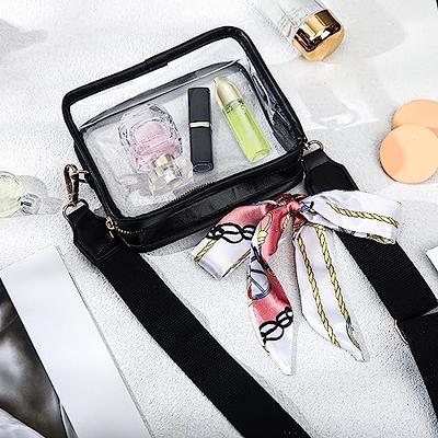 Missnine Clear Bag Stadium Approved PVC Crossbody Purse for Women  Transparent Shoulder Concert Bag with Guitar Strap Black