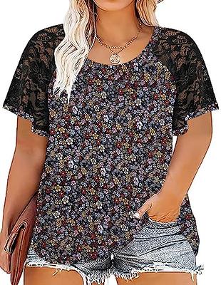 HDLTE Womens Plus Size Tops Casual Daisy Graphic T Shirts Short/Bell Sleeve  Loose Summer Blouse : : Clothing, Shoes & Accessories