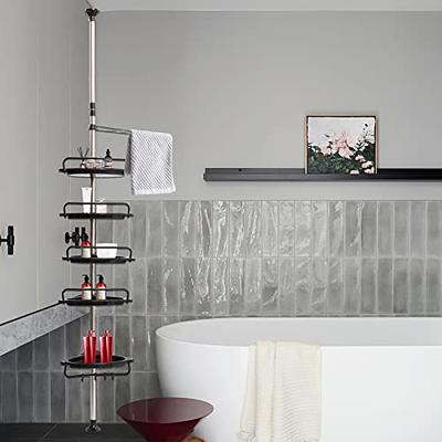 4 Layer Shower Corner Pole Caddy Bathroom Wall Shelf Storage Rack Holder USA