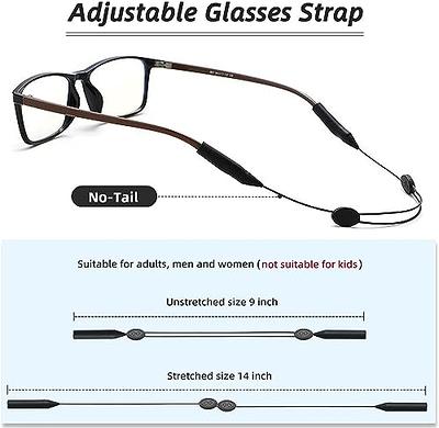 Adjustable Glasses Strap 3 Pcs Eyeglasses Strap Holders No Tail Sunglasses  Strap for Men Women Eye Glasses Holders Around Head or Neck 