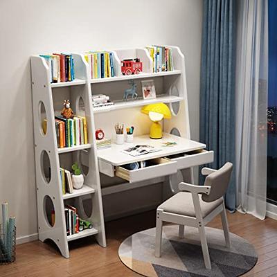  QQXX Desk and Chair Set,Wooden Study Desk and Chair,Study Table  with Storage Drawer and Book Shelf,Study Writing Desk,Activity Table  Computer Office Desk Bedroom Furniture : Home & Kitchen