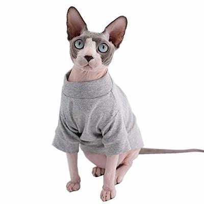 Solid Color Cat Shirt Sphynx Cat Clothes Hairless Cat T-shirt 