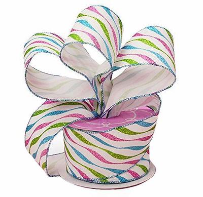 Thick Christmas Stripes Wired Ribbon, 2-1/2-Inch, 10-Yard