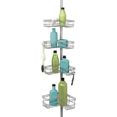 Zenna Home Tension Pole Shower Caddy, 3 Basket Shelves with Soap Tray,  Adjustable, 60 to 97 Inch, Satin Nickel - Yahoo Shopping