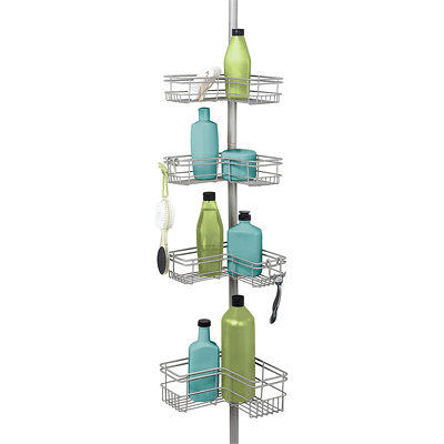 Tension Pole Stainless Steel Shower Caddy - Yahoo Shopping