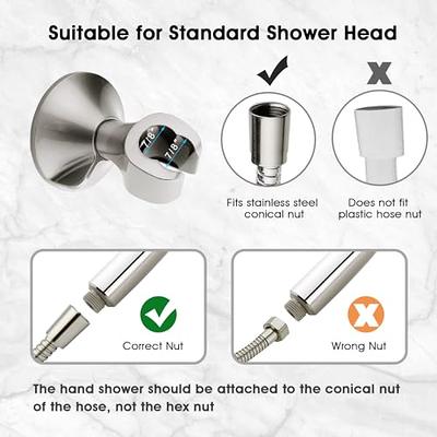 BRIGHT SHOWERS Handheld Shower Head Holder with Dual Angle Positions, Wall  Suction Bracket Includes Adhesive 3M Disc, No Tools Required and Easy