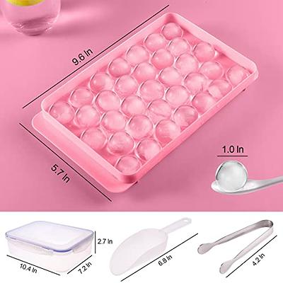 Ice Cube Trays for Freezer, Ninyoon 2x Round Ice Molds Cube Ball Maker with  Bin Spoon Tong – Making 66pcs Pellet Ice Trays Fancy Icecubetrayes (Pink) -  Yahoo Shopping