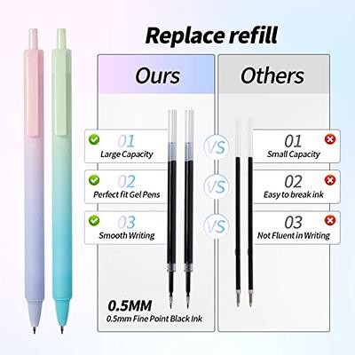Retractable Gel Pens 12 Pack Black Ink Pastel Pens 0.5mm Fine Point Tip  Cute Pens with Smooth Writing,Comfort Grip,No Bleed Gel Pens for  Journaling,Writing,Note-taking Includes Refills and Pen Bag - Yahoo Shopping