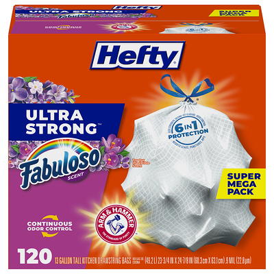 Hefty Ultra Strong Lavender & Sweet Vanilla Scent Tall Kitchen 13