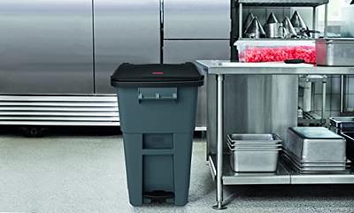 Rubbermaid Commercial Square Brute Rollout Container, 50 gal, Gray