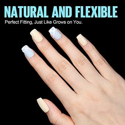 Soft Gel Tips Nude Color Acrylic Nail Tips Short Square - Temu