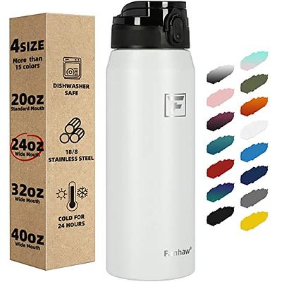 GOPPUS 32 oz Sports Water Bottle Double Wall Vacuum Insulated