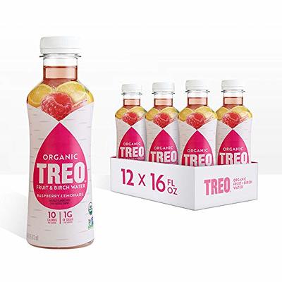 Treo Fruit & Birch Water Drink, Variety Pack, USDA Organic, Non-GMO Project  Verified, Vegan, Gluten-Free, 10 Calories & 1g of Sugar Per Serving, 16 fl  oz, Pack of 12 