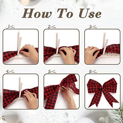 Double Sided Bow Maker for Ribbon,Wooden Wreath Bow Maker Tool for