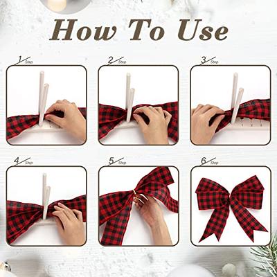 Bow Maker for Ribbon Wreaths, Double Sided Wooden Hair Bow Making