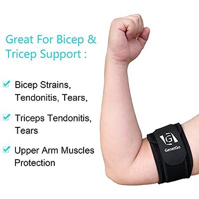 Bicep & Tricep Tendonitis Brace Compression Sleeve - Pain Relief for Bicep  and Tricep Muscle Strains, Upper Arm Support (S/M Width-3) - Yahoo Shopping
