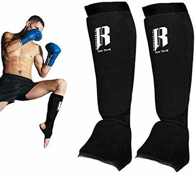  UNBOSTEN Shin Guards Kickboxing Muay Thai,Tear-Resistant PU  Leather，MMA Leg Instep Protection Pads, Sparring Training Martial Arts  Boxing, Elasticated Padded Protector-Camouflage Green