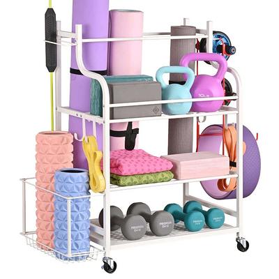 Ltmate 180 lbs. Weight Capacity Yoga Mat Storage Home Gym Workout Equipment Storage Rack Multifunction Equipment Rack