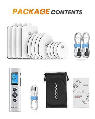 AVCOO 4 Channel TENS EMS Unit 24 Modes Muscle Stimulator for Pain Relief  Therapy, Rechargeable Electronic