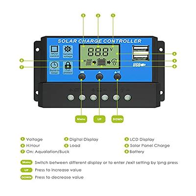 ALLPOWERS 30A Solar Charge Controller Solar Panel Battery