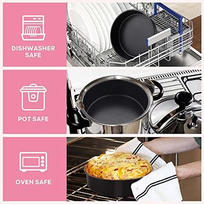 P&P CHEF 8 Inch Cake Pan Set, 3 Pcs Round Baking Pans Stainless Steel Layer  Birthday Wedding Cake Pans, Fit Oven/Pots/Pressure Cooker, Non Toxic 