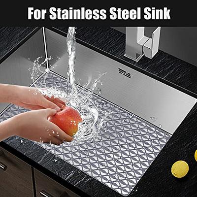 JUSTOGO Silicone Sink Protectors for Kitchen Sink 26.4x14.4, Kitchen Sink  Mat Grid Heat Resistant Sink Mats for Bottom of Kitchen Sink Farmhouse