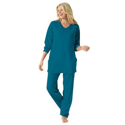 Plus Size Women's Thermal PJ Set by Only Necessities in Deep Teal