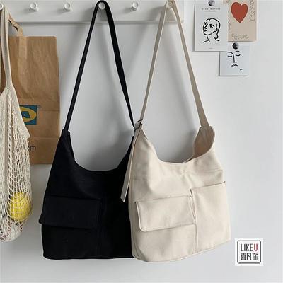 4 Colors Vintage Tote Bag/Her Gift//Simple Canvas Bag/Eco Bag