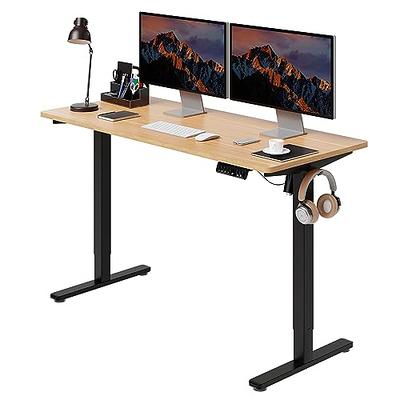 Radlove Electric Height Adjustable Standing Desk, 55 x 24 Inches Sit Stand  up Workstation, Splice Board Memory Computer Table Ergonomic (Black Frame +