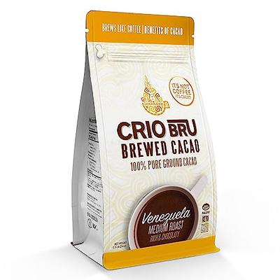 Crio Bru Welcome Starter Kit (2 10oz Bags + French Press), Natural Healthy  Brewed Cacao Drink, Great Substitute to Herbal Tea and Coffee, 99%  Caffeine Free