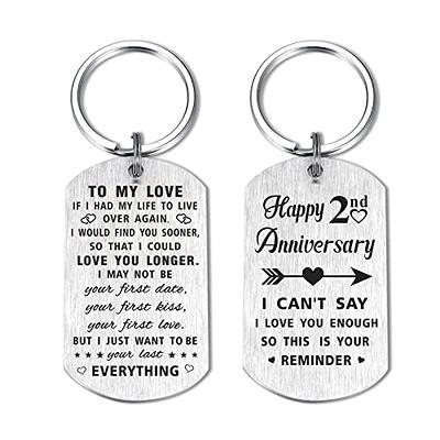 Yobent Boyfriend Keychain, Meaningful Gifts for Boyfriend for Anniversary, Christmas, Valentines, Men's, Size: Medium, Silver