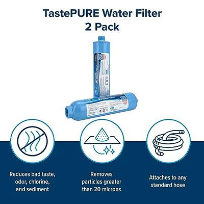 Camco TastePURE Camper/RV Water Filter, Inline Water Filter Reduces Bad  Taste, Odor, Chlorine & Sediment, Ideal for RVs, Campers, Travel Trailers,  Boats, Made in the USA