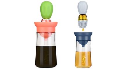 OXO Good Grips Glass Oil Bottle and Silicone Brush, 8 oz