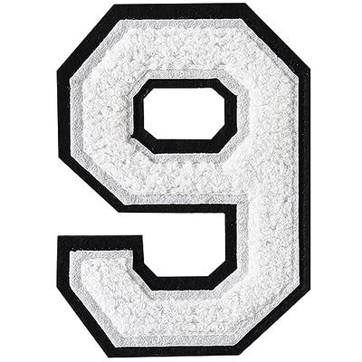 Numbers: 6 Large White/Black Varsity Patches, Chenille w/Felt Lette –  PatchPartyClub