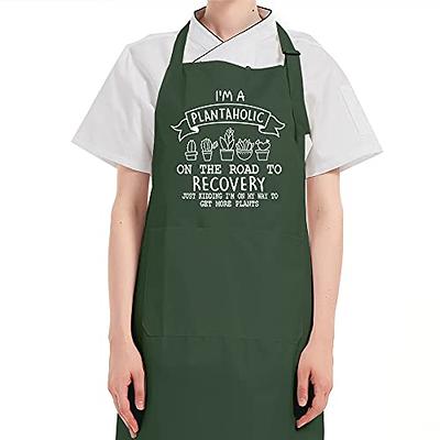 Saukore Funny Garden Aprons for Women, Cute Gardening Gifts for Gardeners, Waterproof Kitchen Apron with 2 Pockets for Cooking Baking - Birthday