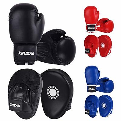 Boxing Gloves Focus Pads Curved Black White Punch Bag Gym Training MMA  Mitts NEW