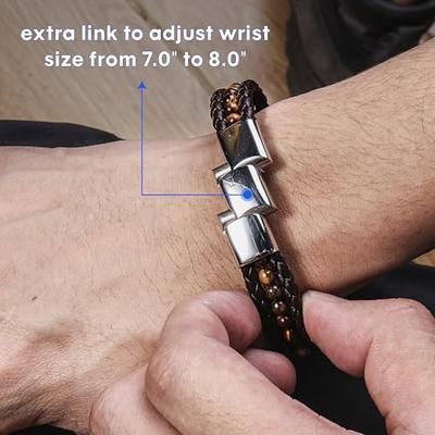 Customizable Leather Bracelet with Hidden Message for Men - Anniversary  Gift for Husband, Boyfriend, Dad | Braided Design