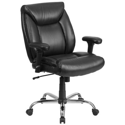 Black Faux Leather Office Chair Desk Chair with Wheels & Adjustable Height