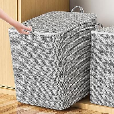 Foldable Large Fabric Storage Bins with Zipper, Foldable Clothes