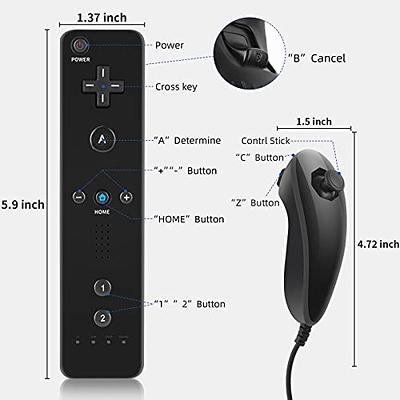 2 Pack Wii Remote Controller with Motion Plus, Wireless Controller for  Nintendo Wii and Wii U, with Silicone Case and Wrist Strap, No Nunchucks