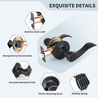 Black Door Handles Wave Style Levers, Entry Keyed/Privacy Lock/Passage -  Probrico