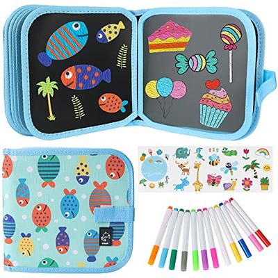 Qrytoi Erasable Book Doodle Set for Kids,Magic Drawing Book for Kids,Reusable  Drawing Book 12 Watercolor Pens 14 Page Drawing,Road Trip Car Game Writing  Painting Set for Boys and Girls (Fish) - Yahoo