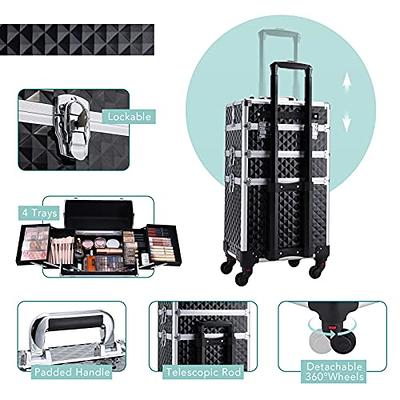 Adazzo 4 in 1 Rolling Makeup Trolley Train Case India | Ubuy