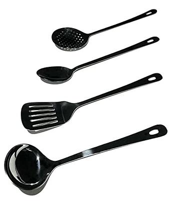 Bpa Free Silicone Kitchen Utensil Set - Spoon. Ladle And Spatula - Dishwasher  Safe - Non-stick - Heat Resistant (5 Pcs Black)