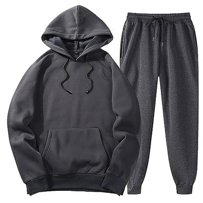 Mens 2 Piece Tracksuit Sweatsuit Jogging Casual Warm Breathable