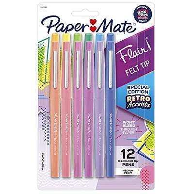 Paper Mate Flair Felt Tip Pens, Medium Point (0.7mm), Assorted Colors, 12  Count - Yahoo Shopping