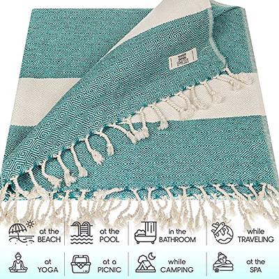 PadishahHome Turkish Beach Towel Oversized 39x71 Set of 6 | 100% Cotton  Turkish Bath Towels Sand Free Quick Dry Towel Extra Large Pool Towels