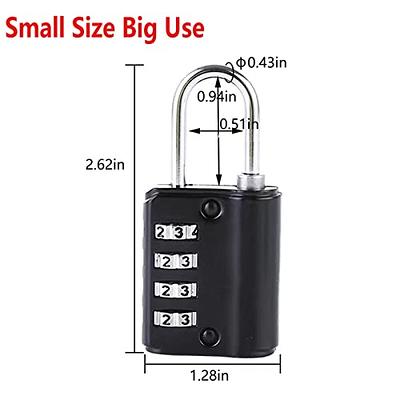 (Black) - Padlock - 4 Digit Combination Lock for Gym, Sports, School & Employee Locker, Outdoor, Fence, Hasp and Storage