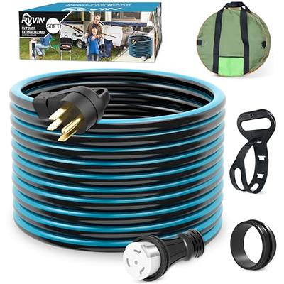 VEVOR RV Power Cord 50 ft 50 amp RV Extension Cord 14-50P to SS2-50R Rain  Proof